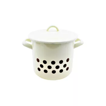 Zománcozott Fazék+Fedő 17cm Krém