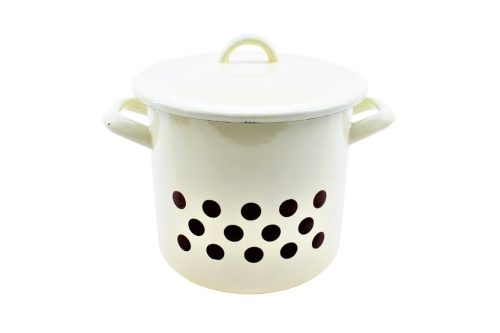 Zománcozott Fazék+Fedő 17cm Krém