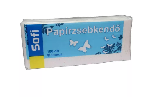 Papírzsebkendő Sofi 100 Darabos Illatmentes (50/#_1200/rkl)