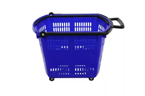 Bevásárlókosár Műanyag Gurulós Kék (10/#)