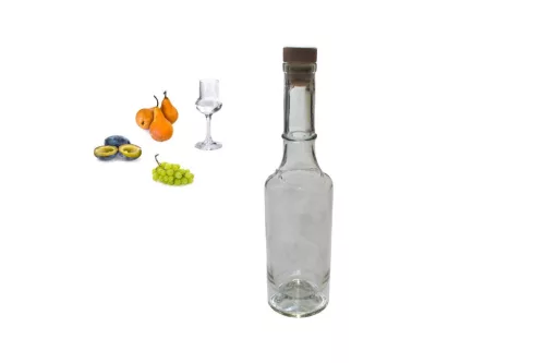 Üveg Pálinkás Matyó Motívumú Gravírozás 350ml Műanyag Dugóval (8/#_1296/rkl)
