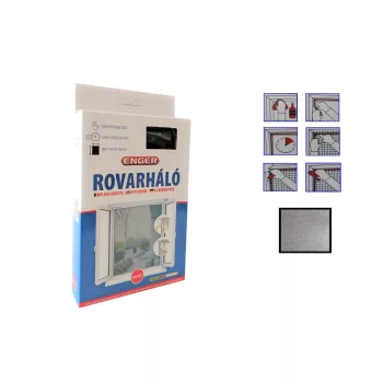 Rovarháló Fekete 100*100cm Tépőzárral eng-481 (96/#)