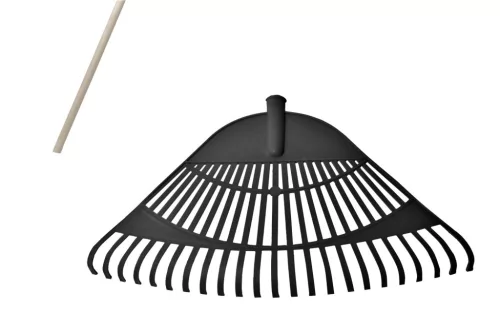 Mătură pentru frunze Plastic Mic 55cm cu mâner 23 dinți NEGRU