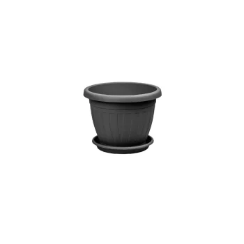 Ghiveci de flori + Coaster Venecia 12cm Antracit
