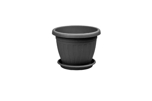 Ghiveci de flori + Coaster Venecia 12cm Antracit