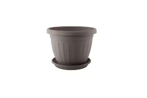 Ghiveci de flori + Coaster Venecia 12cm Mocha
