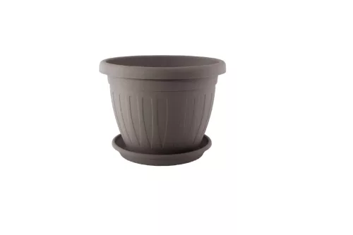 Ghiveci de flori + Coaster Venecia 14cm Mocha