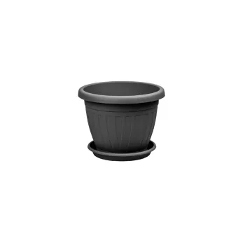 Ghiveci de flori + Coaster Venecia 17cm Antracit