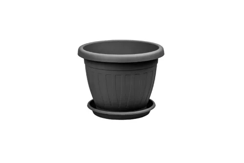 Ghiveci de flori + Coaster Venecia 17cm Antracit