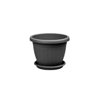 Ghiveci de flori + Coaster Venecia 20cm Antracit
