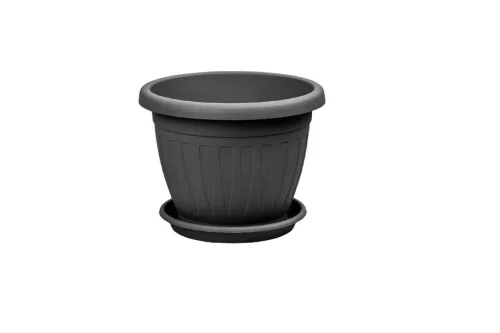 Ghiveci de flori + Coaster Venecia 20cm Antracit