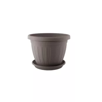 Ghiveci de flori + Coaster Venecia 25cm Mocha