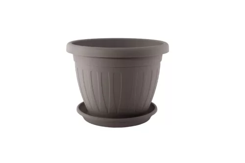 Ghiveci de flori + Coaster Venecia 25cm Mocha