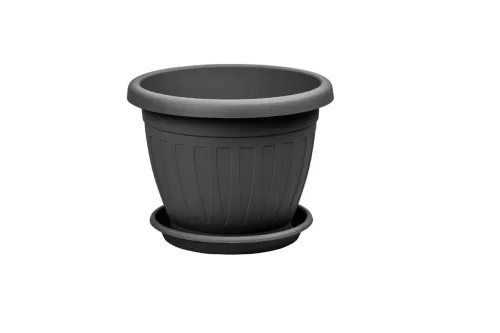 Ghiveci de flori + Coaster Venecia 30cm Antracit