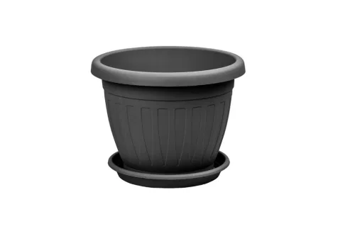 Ghiveci de flori + Coaster Venecia 36cm Antracit