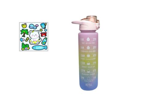 Sticla de apa Motivational Color + Ventuza 1 Litru Lu-22