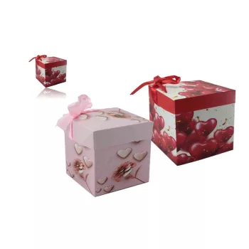   Ajándék Doboz Papír Szíves 15*15*15cm Lu-86 (12/gy_360/#)