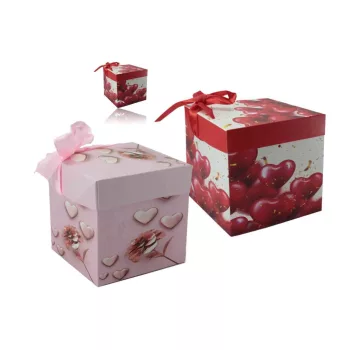   Ajándék Doboz Papír Szíves 21*21*21cm Lu-87 (12/gy_360/#)