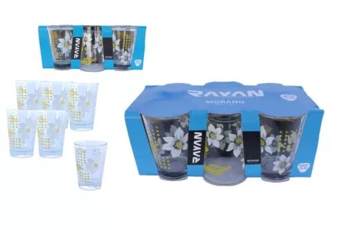 Pohár Üveg Morano Dekoros 150ml 6 Darabos (12/#_360/rkl)