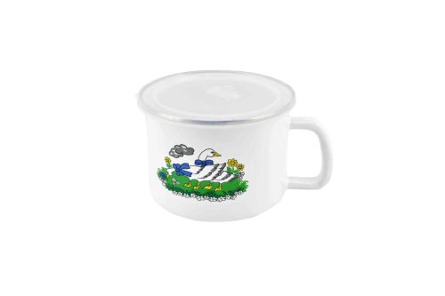 Zománcozott Bögre 12cm+Műanyag Tető