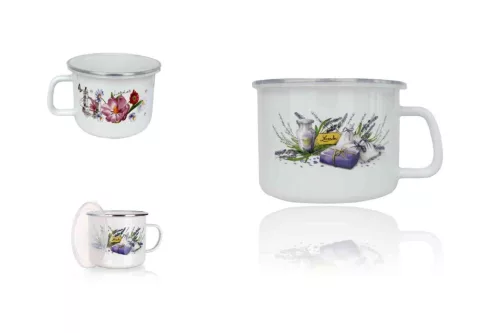 Zománcozott Bögre 14cm+Műanyag Tető (12/gy_48/#)