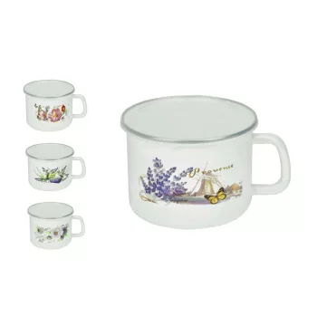 Zománcozott Bögre 16cm+Műanyag Tető (6/gy_18/#)