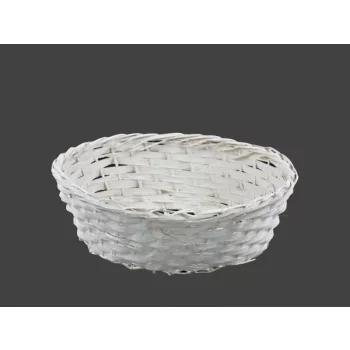 Cos Bambus Oval Alb 208-47/L - 27*22*H8cm