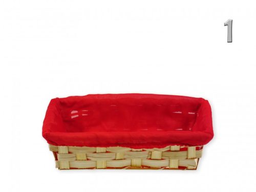 Bambusz Kosár Színes Anyaggal 208-71 - 21*13*H6cm 