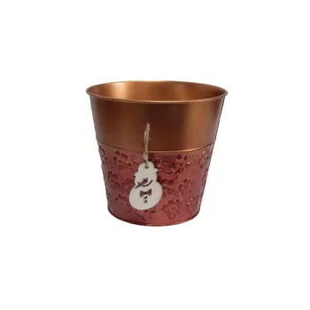   Bádog Kaspó Karácsonyi Logóval  140-B-384/S - D12*12H*D9cm (120/#)