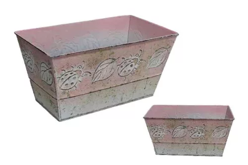 Bádog Kaspó Pink 140-B-404 - (23*13)*12H*(18.5*8.5)cm (90/#)
