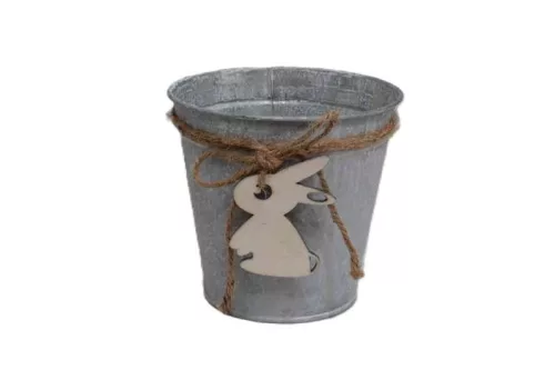 Bádog Kaspó Logóval 140-B-416/M - D16.5*15H*D12cm (90/#)