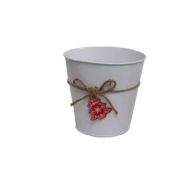   Bádog Kaspó Karácsonyfa Logóval 140-B-531 - D15*14.5H*D11cm (60/#)