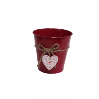 Bádog Kaspó Logóval 140-B-531/S - D13*13H*D9cm (60/#)