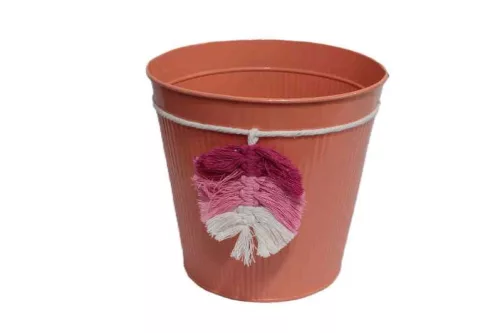 Bádog Kaspó Levél Logó 140-B-534/M - D19*18H*D14cm (30/#)