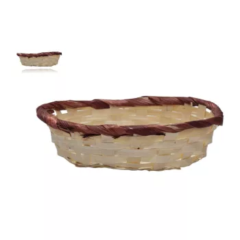   Bambusz Kosár Natúr Színes Peremű 8-2403 - 20*12*H5cm (10/gy_320/#)
