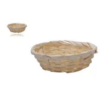   Bambusz Kosár Natúr Kerek 8-2407 - D13*H3.5cm (10/gy_480/#)