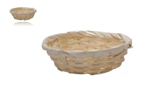 Bambusz Kosár Natúr Kerek 8-2407 - D13*H3.5cm (10/gy_480/#)