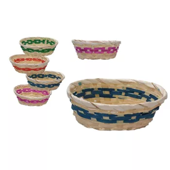 Bambusz Kosár Natúr MIX 8-2410 - 20*14*H6cm (10/gy_240/#)