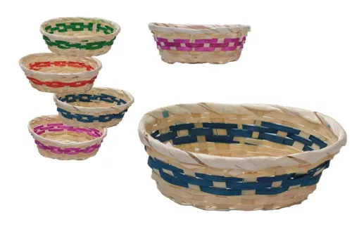 Bambusz Kosár Natúr MIX 8-2410 - 20*14*H6cm (10/gy_240/#)