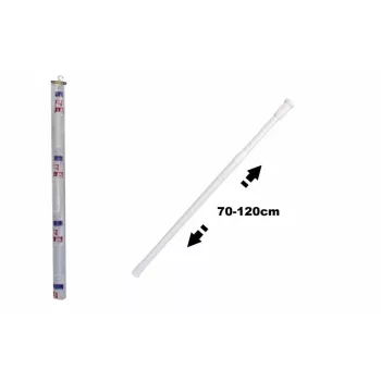   Zuhanyfüggönyrúd Teleszkópos Fehér Fém Műanyag Bevonattal 70-120cm eng-591 (60/#_1200/rkl)