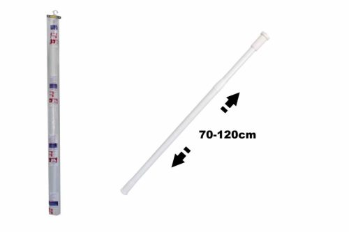 Zuhanyfüggönyrúd Teleszkópos Fehér Fém Műanyag Bevonattal 70-120cm eng-591