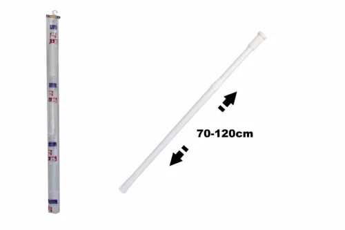 Zuhanyfüggönyrúd Teleszkópos Fehér Fém Műanyag Bevonattal 70-120cm eng-591 (60/#_1200/rkl)