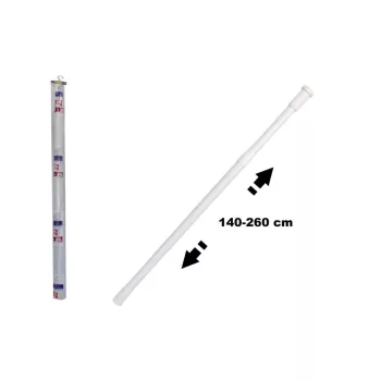   Zuhanyfüggönyrúd Teleszkópos Fehér Fém Műanyag Bevonattal 140-260cm eng-593 (60/#_720/rkl)