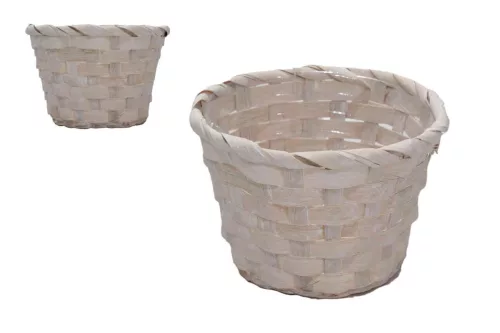 Bambusz Pohár Antik Fehér 66-29-A/W D13*H9,5cm (20/gy_180/#)