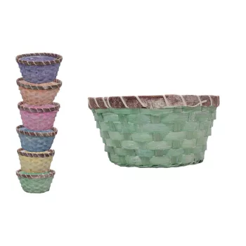 Fonott Kosár Kerek Színes 21*H10cm 66-210/Mix (120/#)