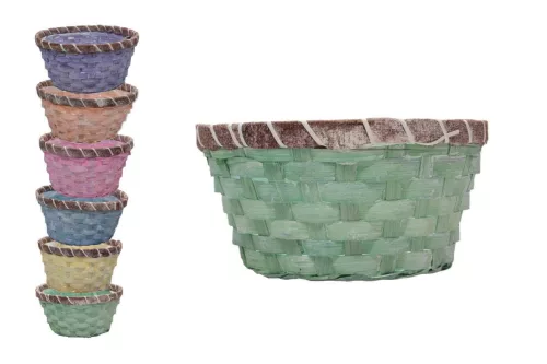 Fonott Kosár Kerek Színes 21*H10cm 66-210/Mix (120/#)