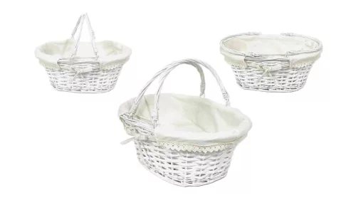 Bevásárló Kosár Textiles Lf. Fehér 68-95/W 35*27*H15cm (12/gy_24/#)
