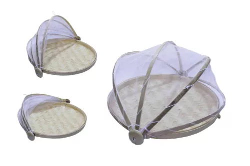 Bambusz Kosár Kerek Étálhálóval 30cm (8-1/H) (64/#)