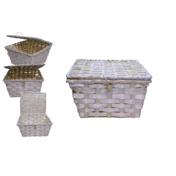 Bambusz Kosár Szögletes Fedeles 20*20*11cm 8-2584 (120/#)