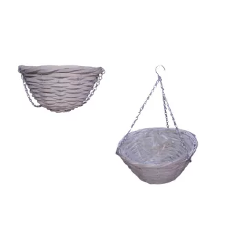 Függő Kaspó Bambusz Fehér 17-2507 - D30*H15cm (20/#)